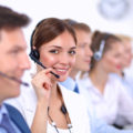 Smiling customer service representative.