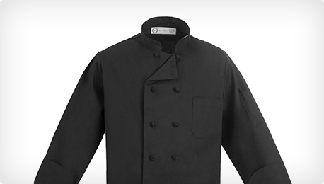 black cloth knot chef coat