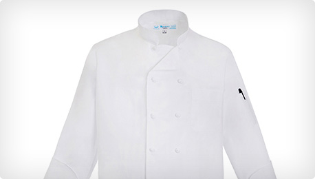 white cloth knot chef coat